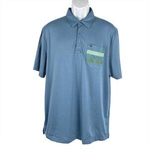 Travis Mathew Golf‎ Polo Shirt Short Sleeve Blue Pi